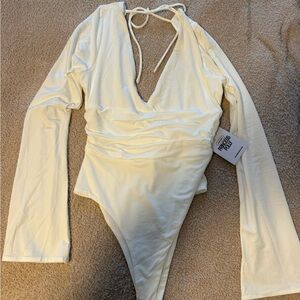 White Long Sleeve Bodysuit